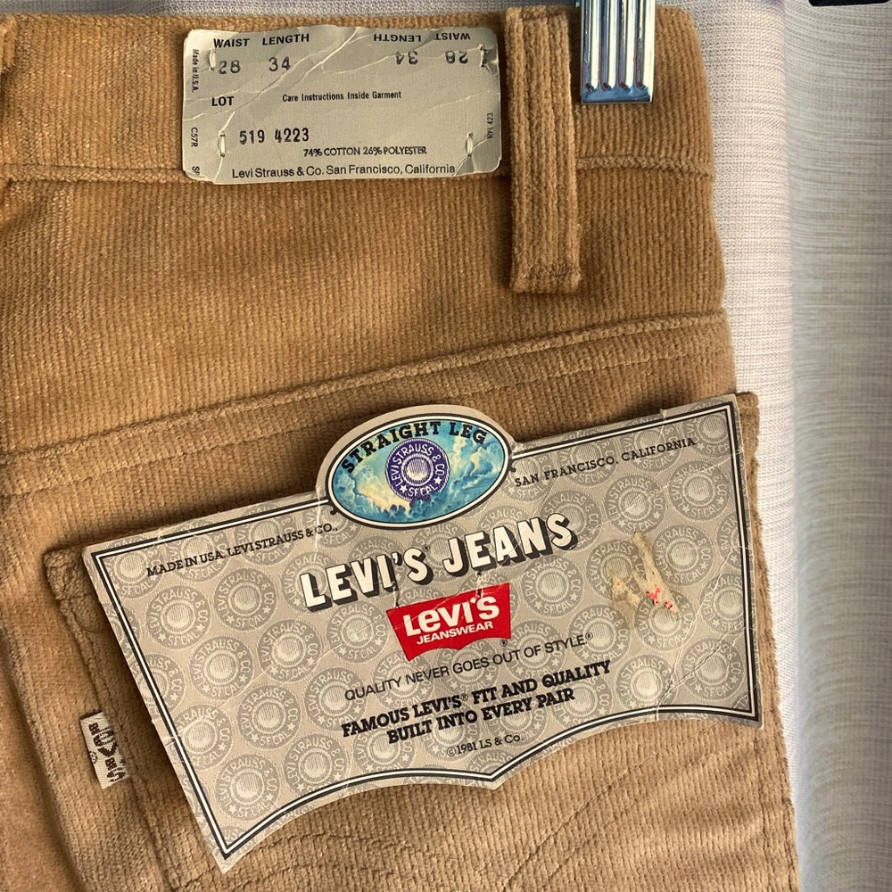 New Vintage Dead Stock 1981 Levi’s 519 Corduroy Jeans Made in USA